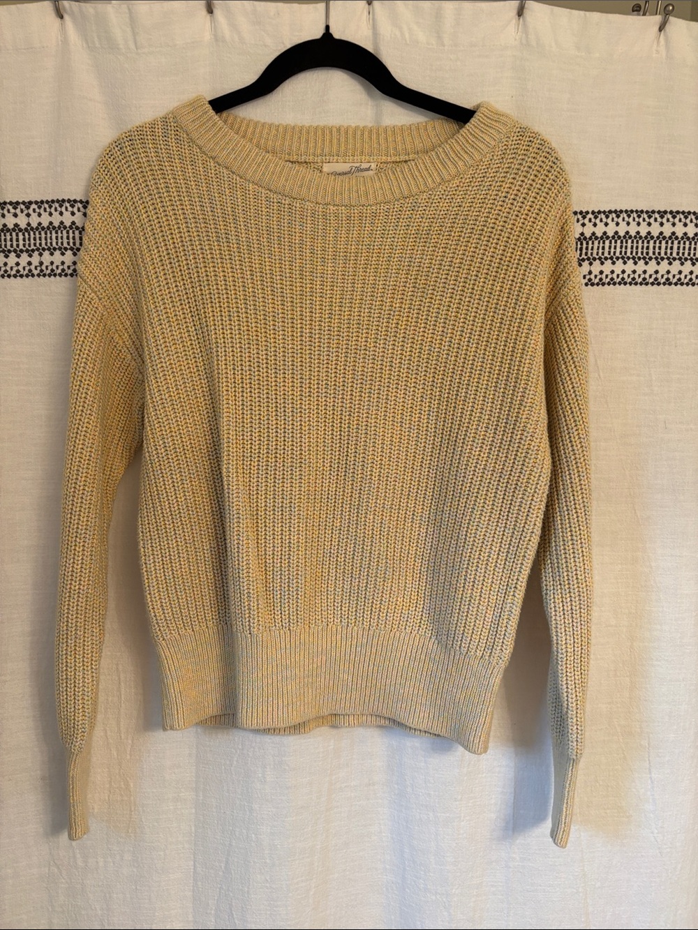Universal Thread Yellow Ribbed Crewneck Sweater